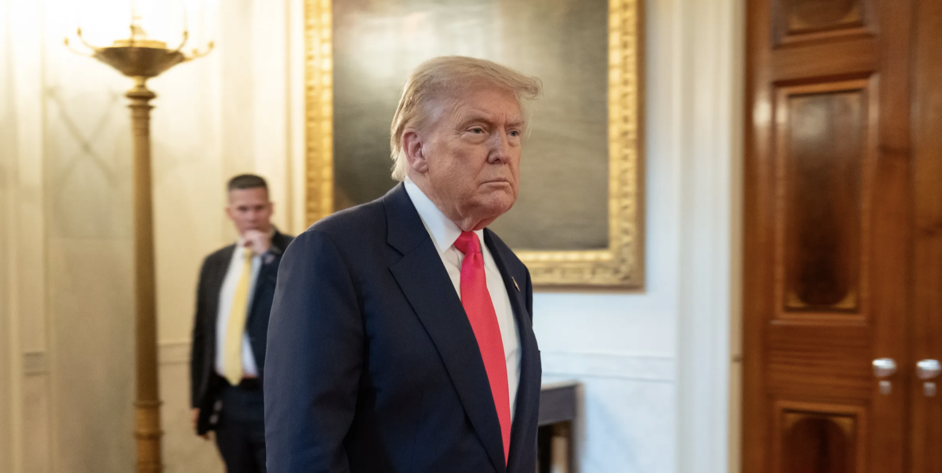 Donald Trump en conferencia sobre política económica y aranceles, julio 2025